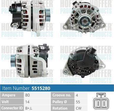 Hoffer H5515280 - Alternator furqanavto.az