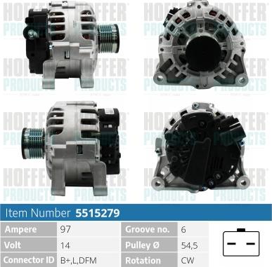 Hoffer H5515279 - Alternator furqanavto.az