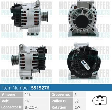 Hoffer H5515276P - Alternator furqanavto.az