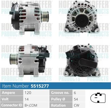 Hoffer H5515277 - Alternator furqanavto.az