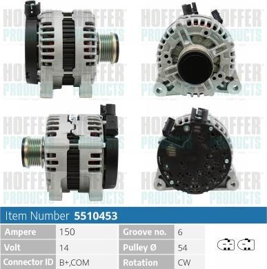 Hoffer H5510453P - Alternator furqanavto.az