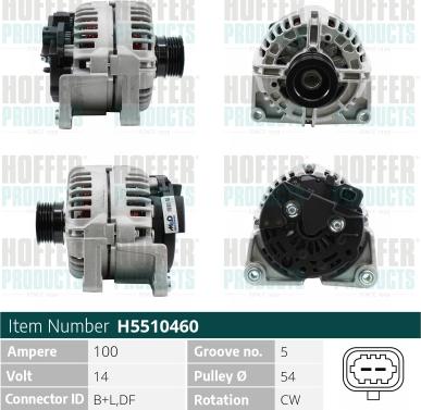 Hoffer H5510460 - Alternator furqanavto.az