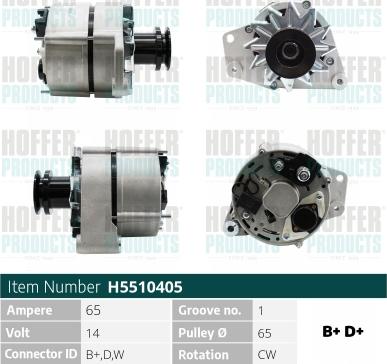 Hoffer H5510405 - Alternator furqanavto.az