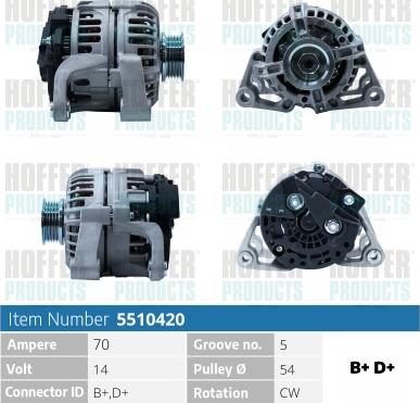 Hoffer H5510420 - Alternator furqanavto.az