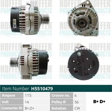 Hoffer H5510479 - Alternator furqanavto.az