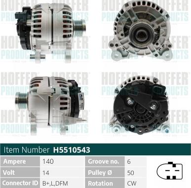 Hoffer H5510543 - Alternator furqanavto.az