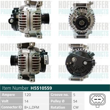 Hoffer H5510559 - Alternator furqanavto.az