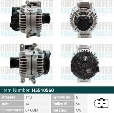 Hoffer H5510560 - Alternator furqanavto.az