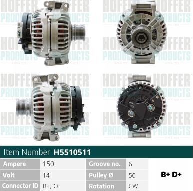 Hoffer H5510511 - Alternator furqanavto.az