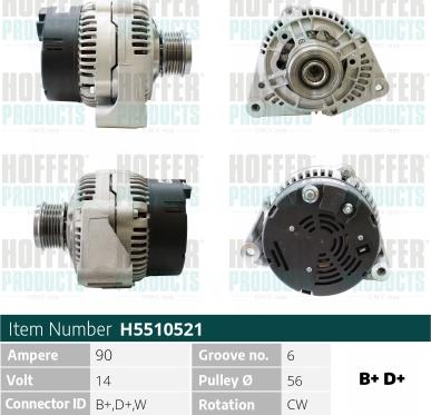 Hoffer H5510521 - Alternator furqanavto.az