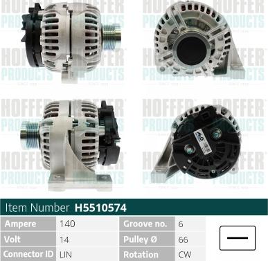 Hoffer H5510574 - Alternator furqanavto.az