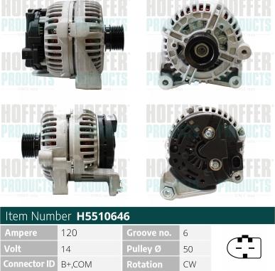 Hoffer H5510646 - Alternator furqanavto.az