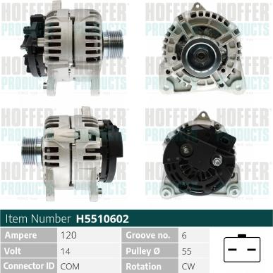 Hoffer H5510602 - Alternator furqanavto.az