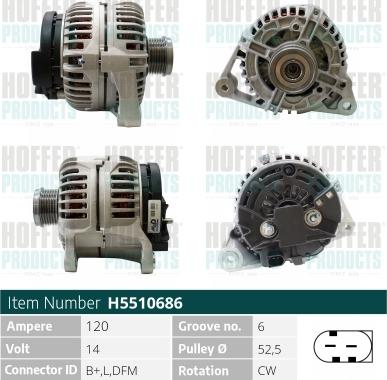 Hoffer H5510686 - Alternator furqanavto.az