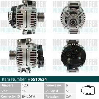 Hoffer H5510634 - Alternator furqanavto.az