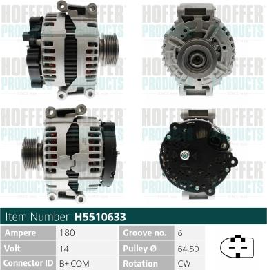 Hoffer H5510633 - Alternator furqanavto.az