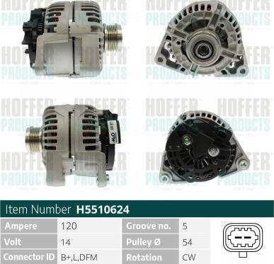 Hoffer H5510624 - Alternator furqanavto.az