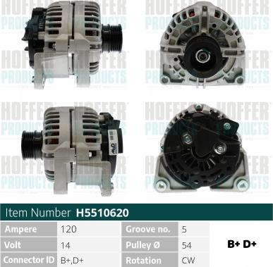 Hoffer H5510620 - Alternator furqanavto.az