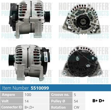 Hoffer H5510099 - Alternator furqanavto.az