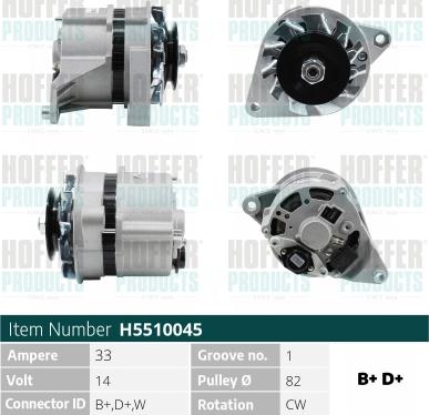 Hoffer H5510045 - Alternator furqanavto.az