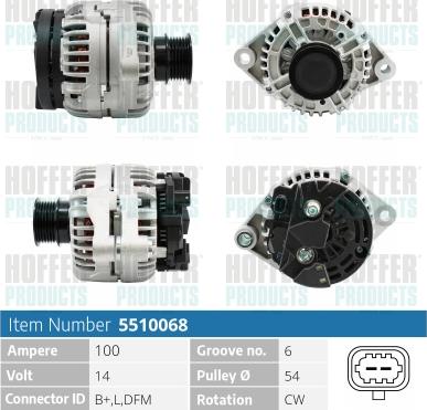 Hoffer H5510068 - Alternator furqanavto.az