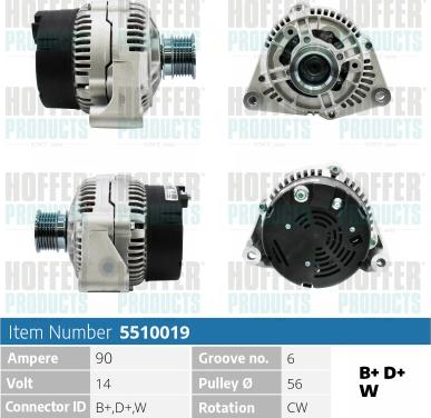 Hoffer H5510019 - Alternator furqanavto.az