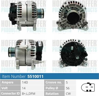 Hoffer H5510011 - Alternator furqanavto.az