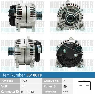 Hoffer H5510018 - Alternator furqanavto.az