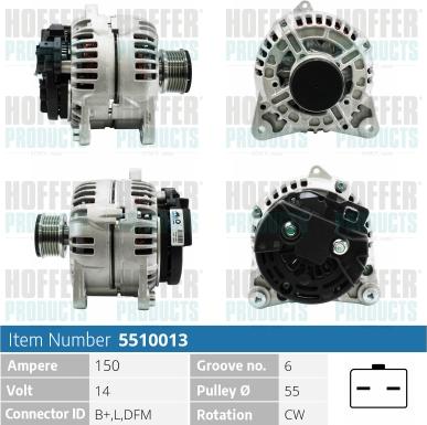 Hoffer H5510013 - Alternator furqanavto.az