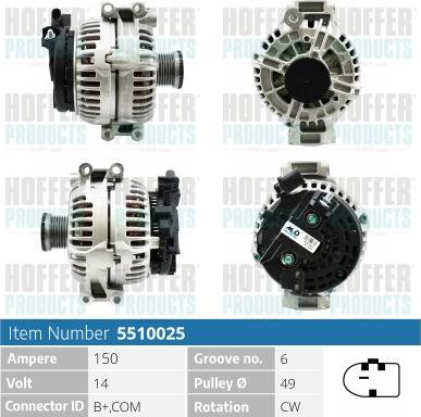 Hoffer H5510025 - Alternator furqanavto.az