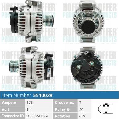 Hoffer H5510028 - Alternator furqanavto.az