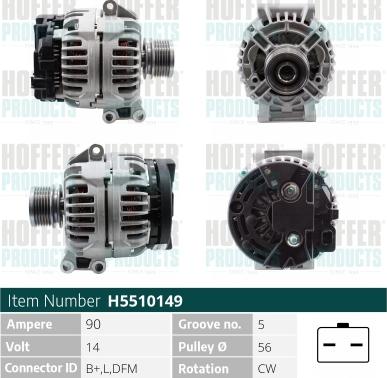 Hoffer H5510149 - Alternator furqanavto.az