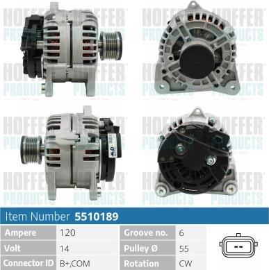 Hoffer H5510189P - Alternator furqanavto.az