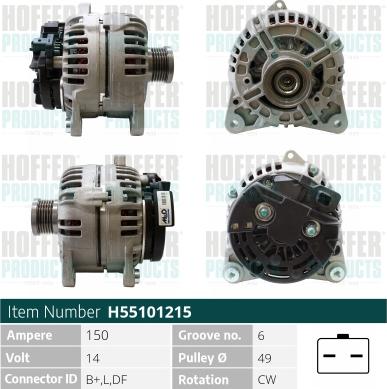 Hoffer H55101215 - Alternator furqanavto.az