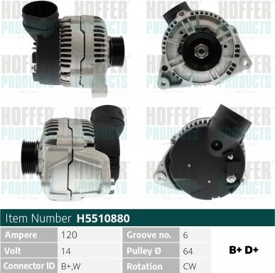 Hoffer H5510880 - Alternator furqanavto.az