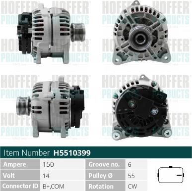 Hoffer H5510399P - Alternator furqanavto.az