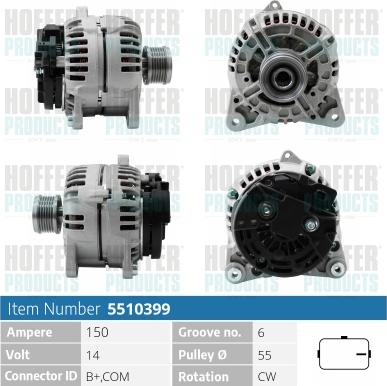 Hoffer H5510399 - Alternator furqanavto.az