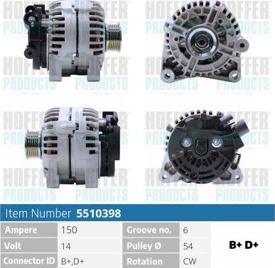 Hoffer H5510398 - Alternator furqanavto.az