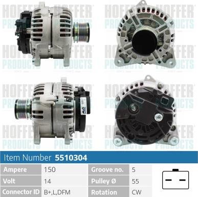 Hoffer H5510304 - Alternator furqanavto.az