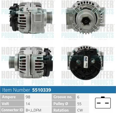 Hoffer H5510339 - Alternator furqanavto.az