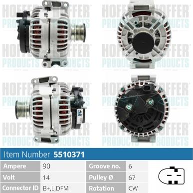 Hoffer H5510371 - Alternator furqanavto.az