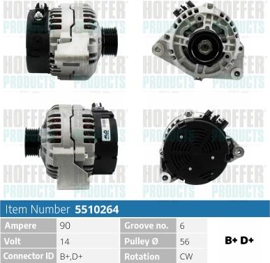 Hoffer H5510264 - Alternator furqanavto.az