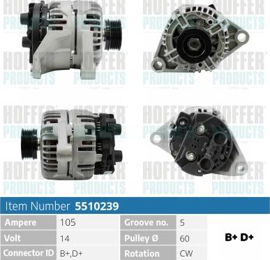 Hoffer H5510239 - Alternator furqanavto.az