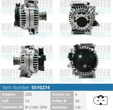 Hoffer H5510274 - Alternator furqanavto.az