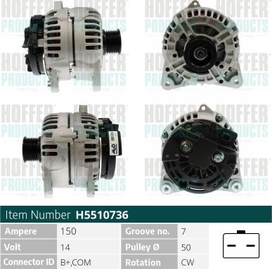 Hoffer H5510736 - Alternator furqanavto.az