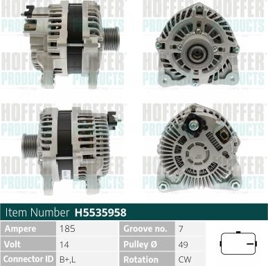 Hoffer H5535958 - Alternator furqanavto.az