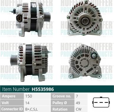 Hoffer H5535986 - Alternator furqanavto.az