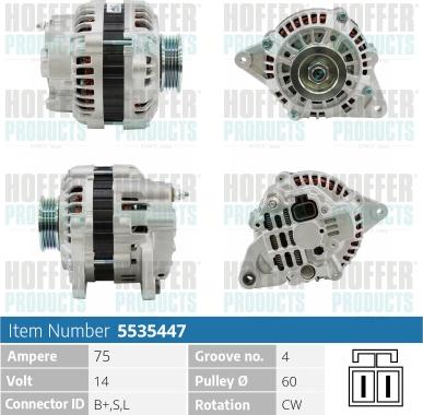 Hoffer H5535447 - Alternator furqanavto.az