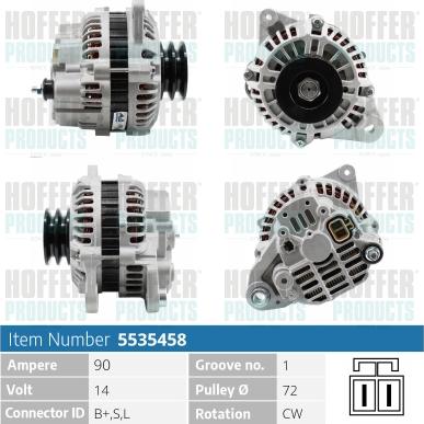 Hoffer H5535458 - Alternator furqanavto.az