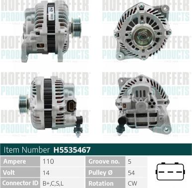 Hoffer H5535467 - Alternator furqanavto.az